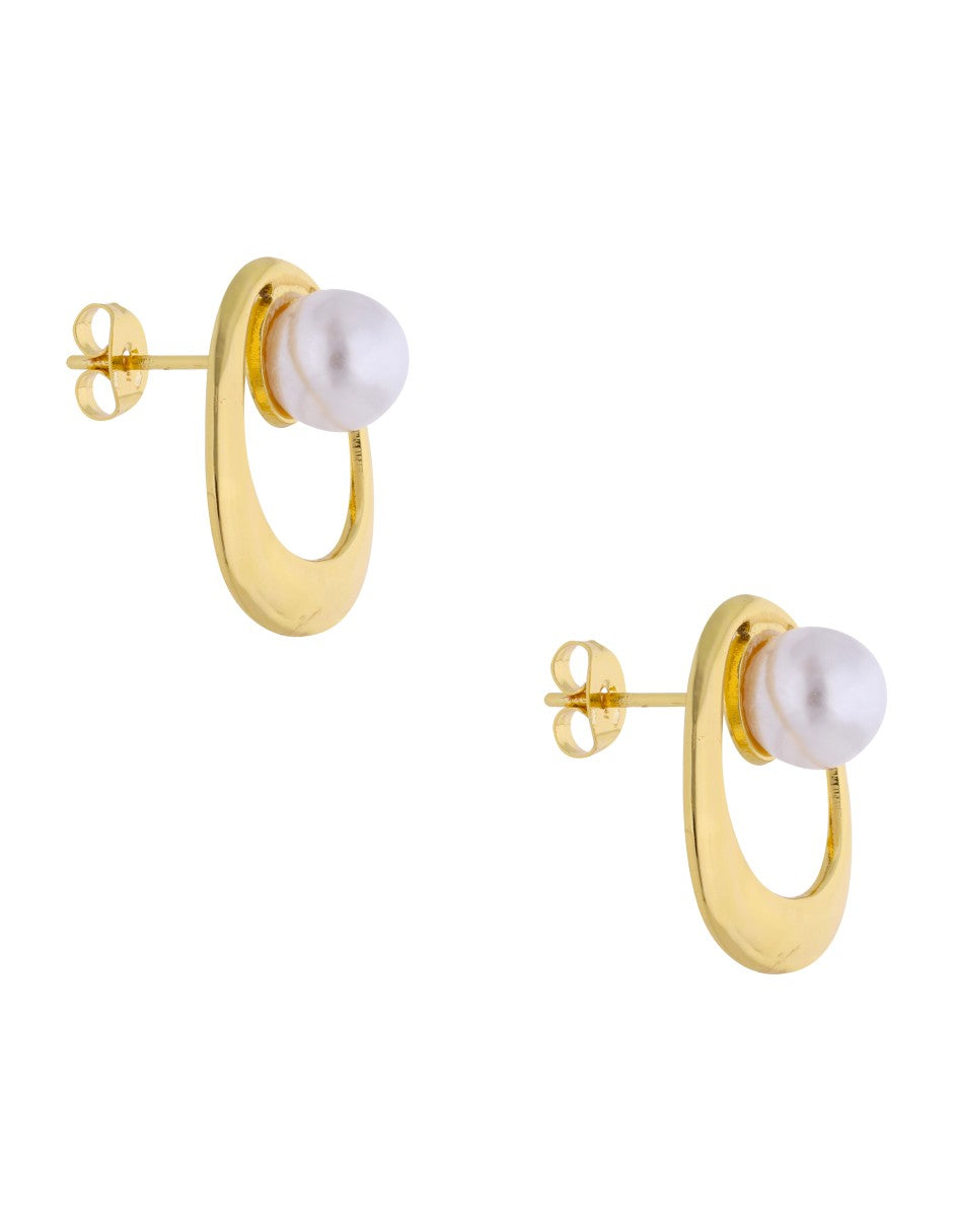 Aretes Ovalo con Perla
