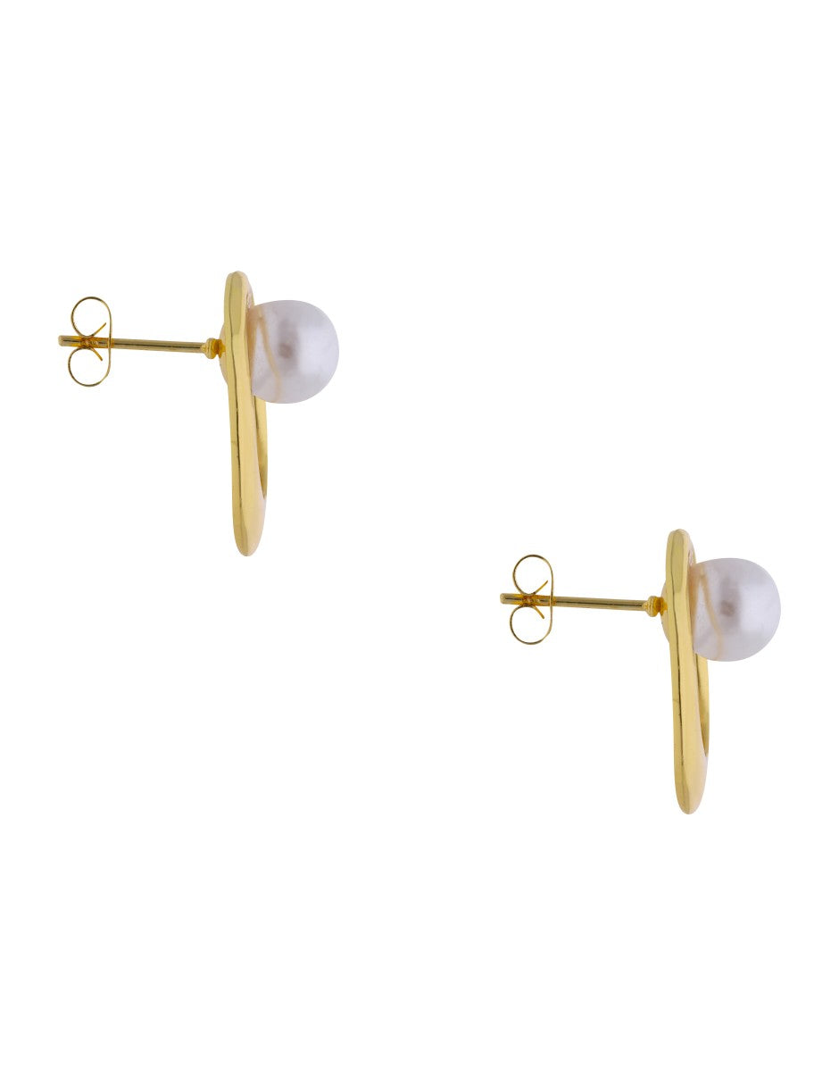 Aretes Ovalo con Perla
