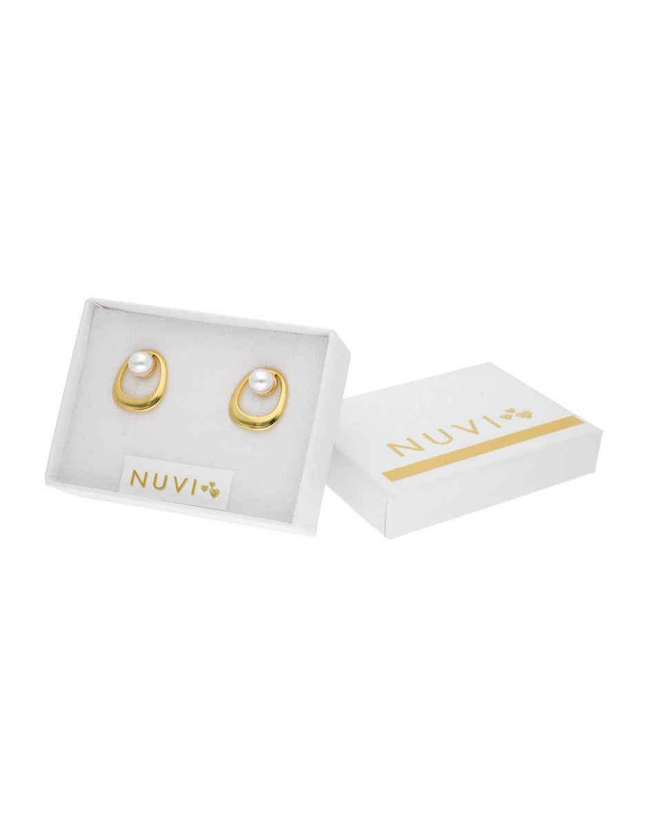 Aretes Ovalo con Perla