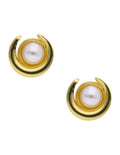 Aretes Circulo Con Perla Dentro