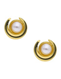 Aretes Circulo Con Perla Dentro
