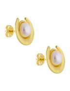 Aretes Circulo Con Perla Dentro