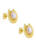 Aretes Circulo Con Perla Dentro
