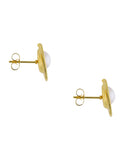 Aretes Circulo Con Perla Dentro