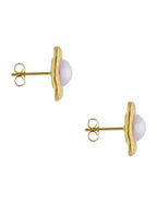 Aretes Cuadro Con Perla Dentro