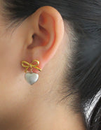 Arete Colgante MoÒo Coquette Corazon Bicolor