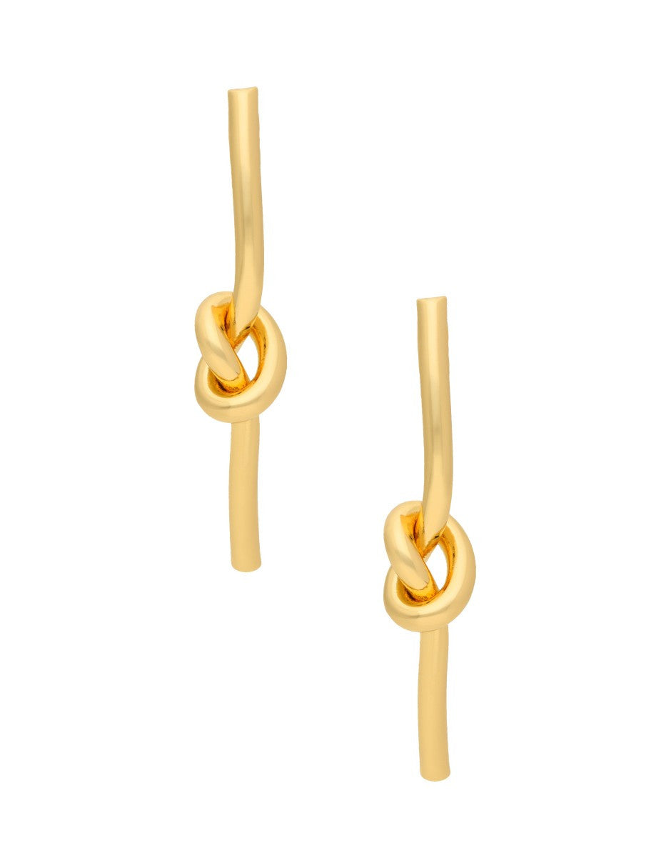 Arete Barra Nudo Dorado