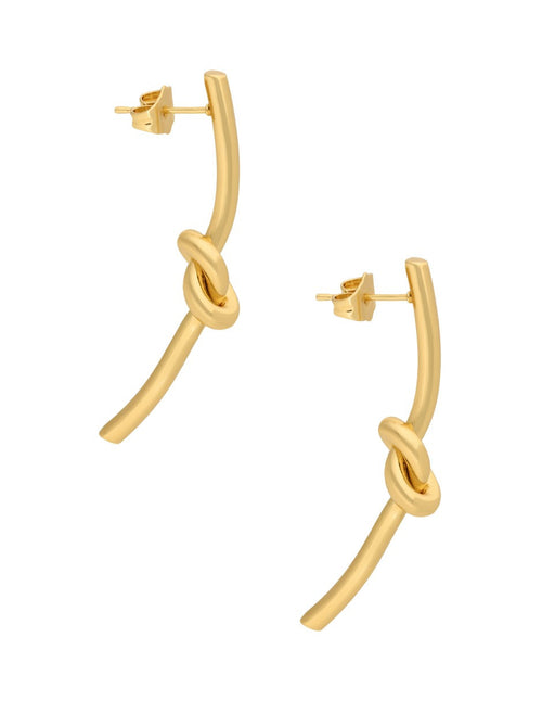 Arete Barra Nudo Dorado