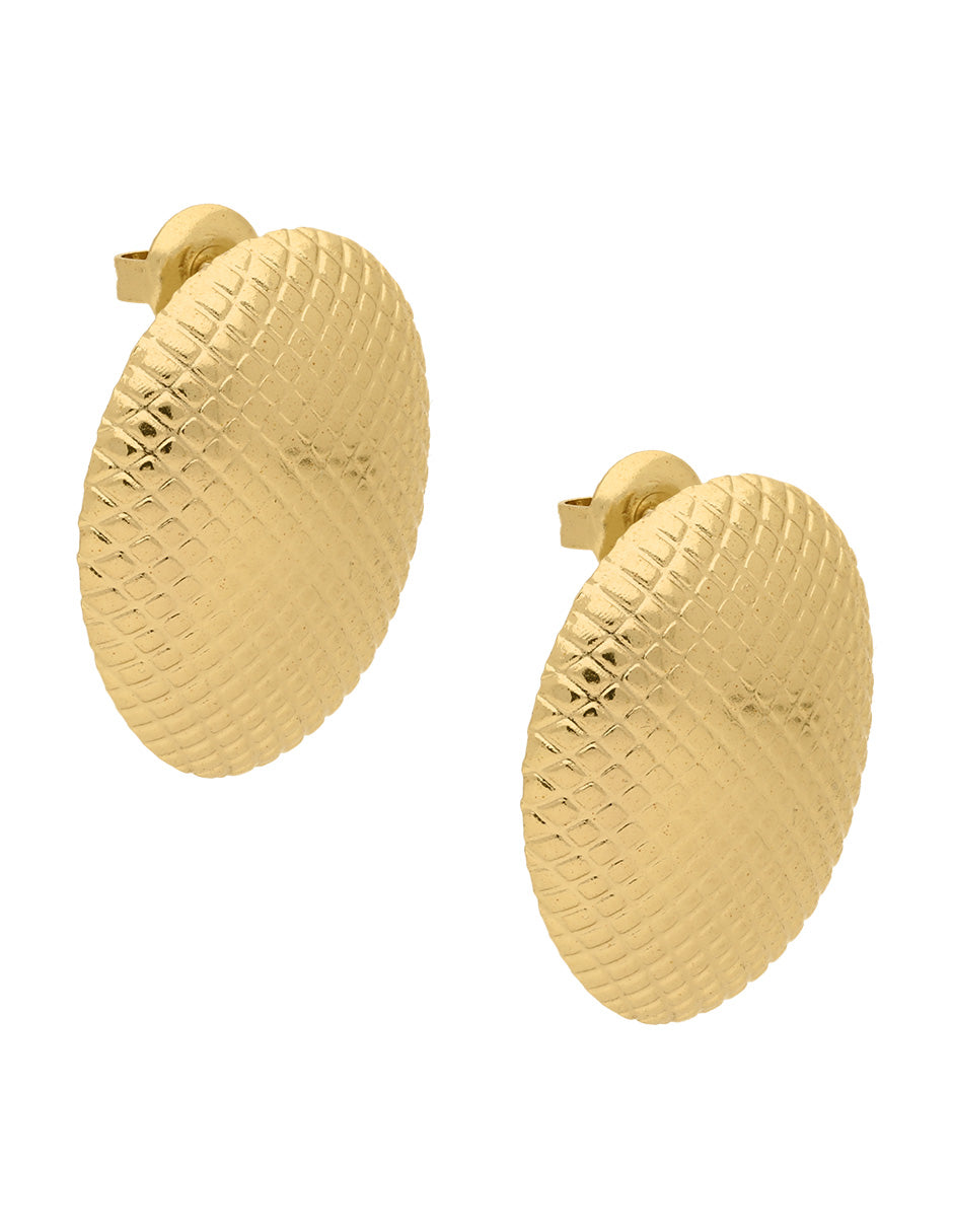 Arete Oval Rayas Mate