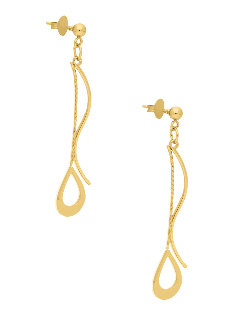 Arete Colgante Barra Gota Ondulado