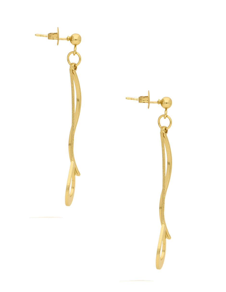 Arete Colgante Barra Gota Ondulado