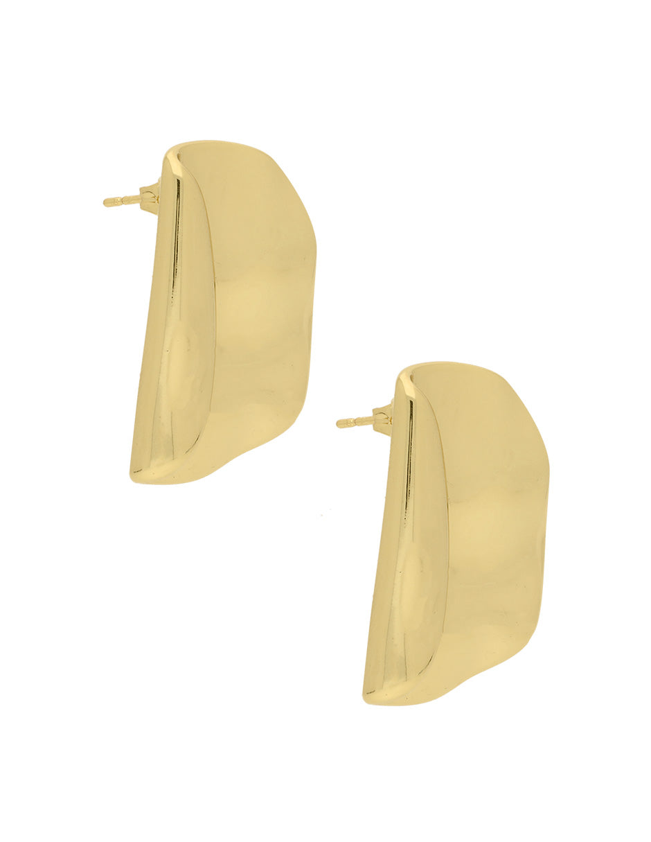 Arete Chapa Redondo Plano Doblado