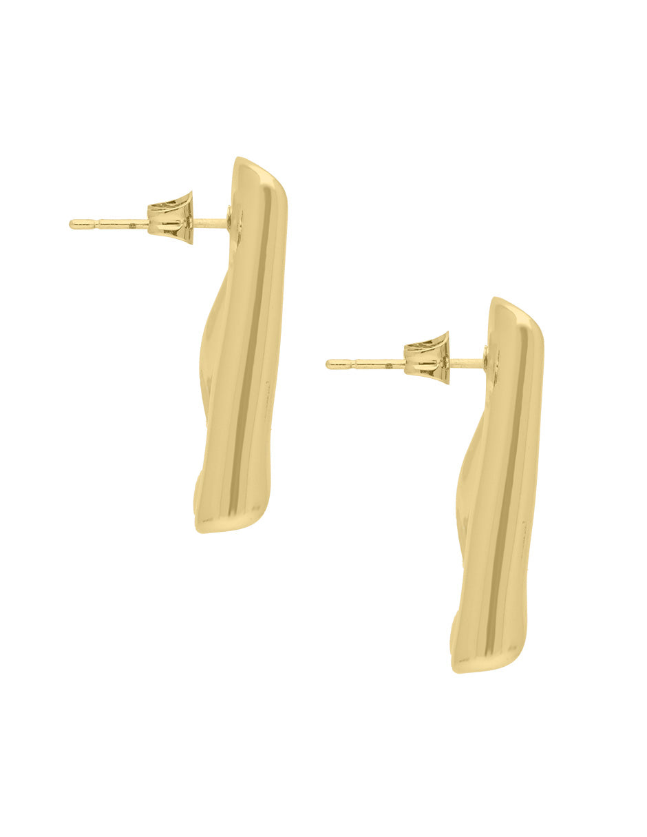 Arete Chapa Redondo Plano Doblado