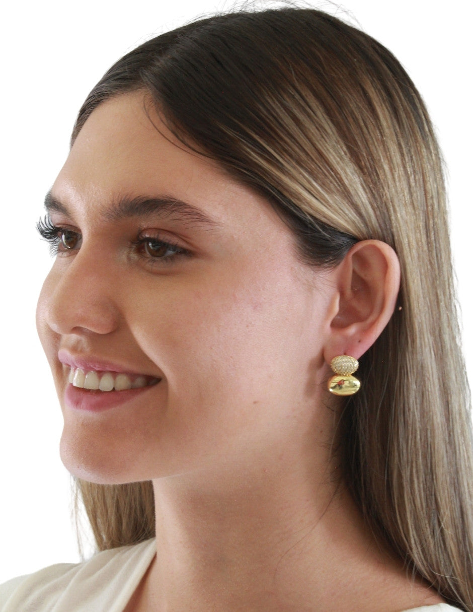 Arete Chapa Ovalos Cristales