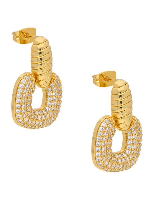 Arete Chapa Cuadro Con Circonias