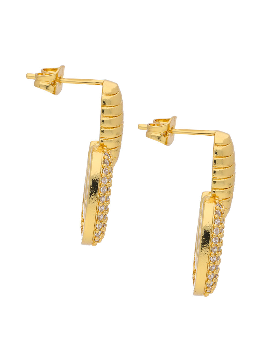 Arete Chapa Cuadro Con Circonias