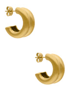 Arete Acero Inoxidable Gruesa Doble Aro Dorada