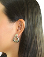 Arete Acero Inoxidable Ovalo Colgante Plateado