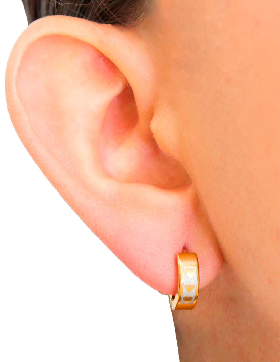 Huggies Acero Inoxidable Corazones Bitono