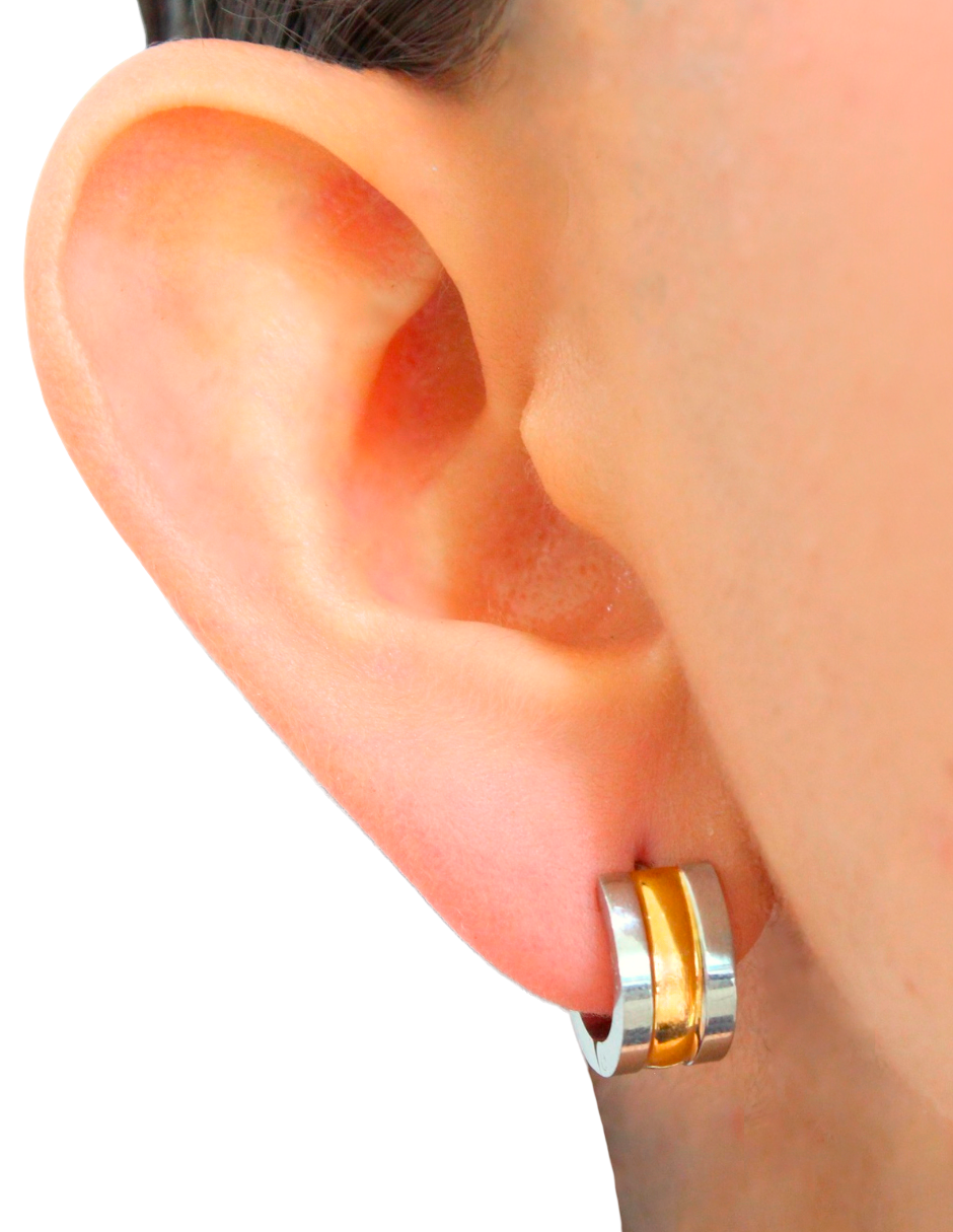 Huggie Bicolor 1 Dorado 2 Plateado