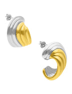 Aretes Lineas Medio Circulo Bicolor