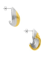 Aretes Lineas Medio Circulo Bicolor