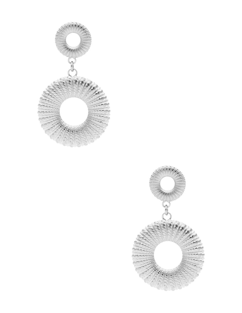 Aretes Redondo Sin Interior Plateado