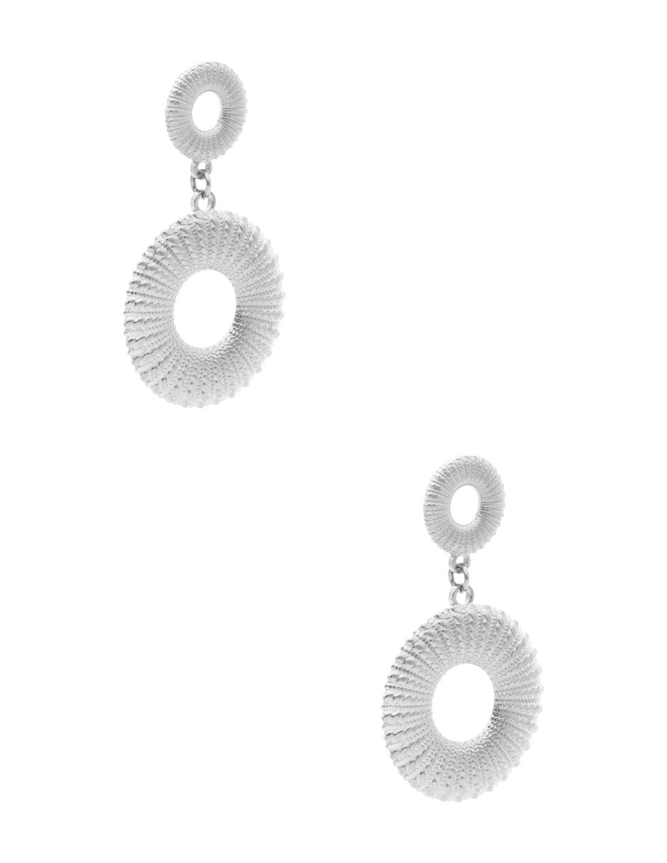 Aretes Redondo Sin Interior Plateado