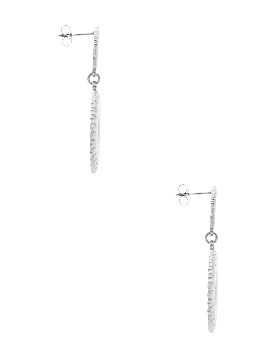 Aretes Redondo Sin Interior Plateado