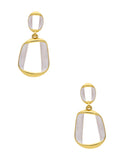Aretes Rectangulares Beigue Doble