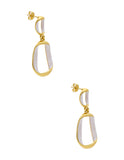 Aretes Rectangulares Beigue Doble