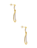 Aretes Rectangulares Beige Doble