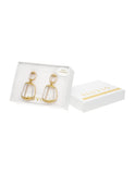 Aretes Rectangulares Beigue Doble