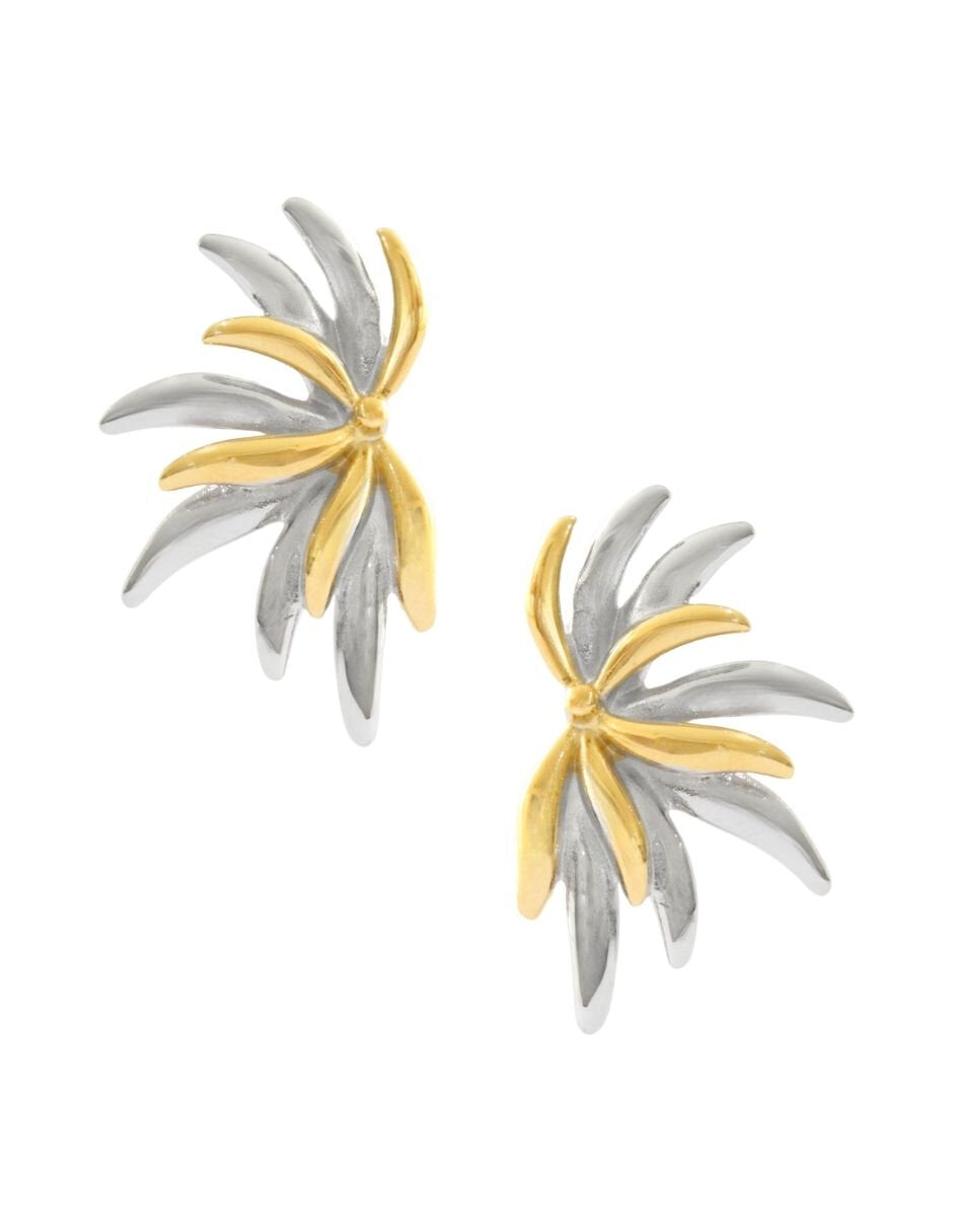 Aretes Flor Bicolor