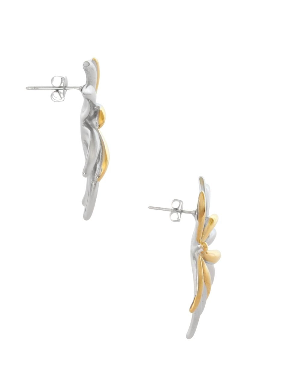 Aretes Flor Bicolor