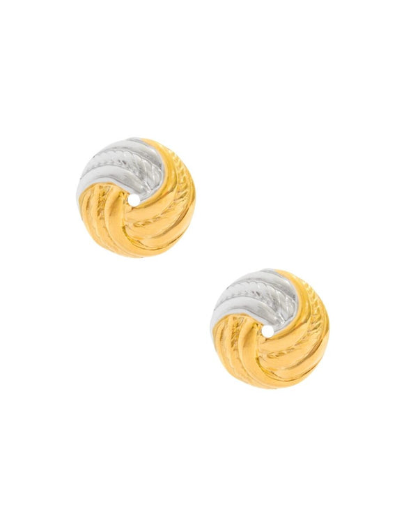 Aretes Redondos Cruzados Bicolor