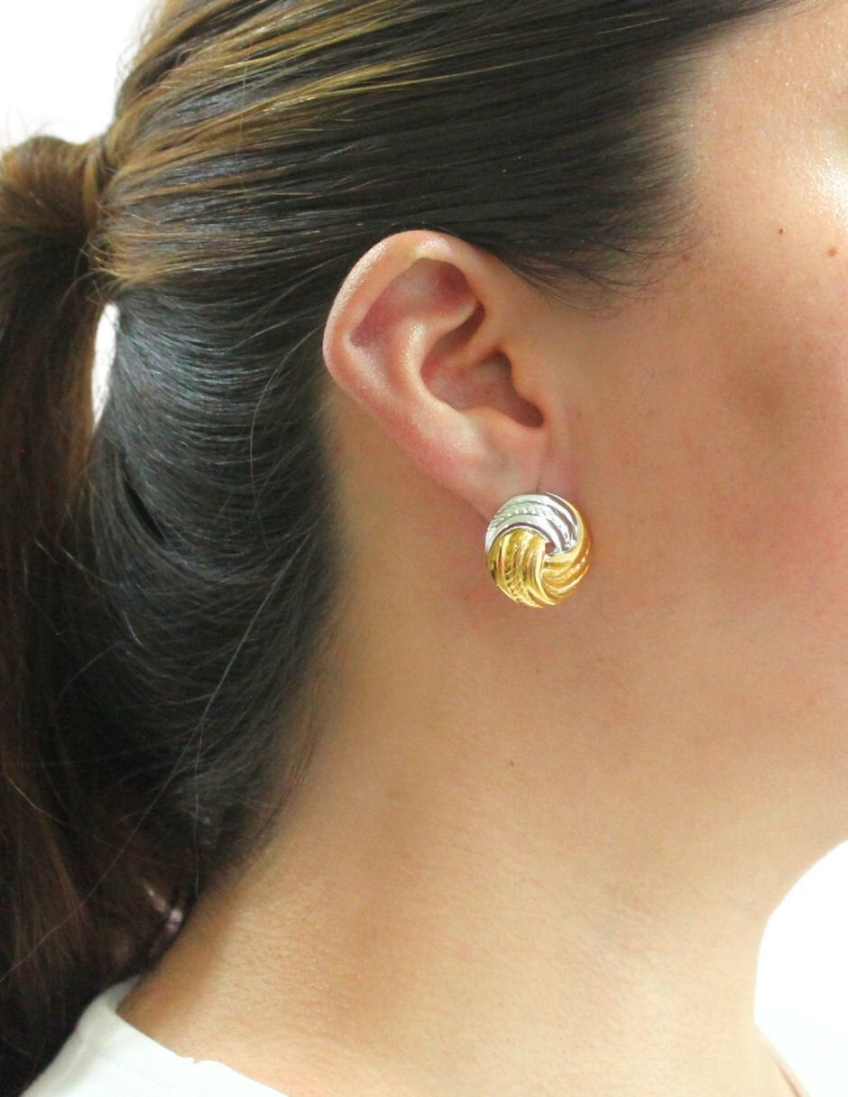 Aretes Redondos Cruzados Bicolor