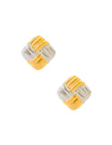 Aretes Cuadrado Cruzados Bicolor