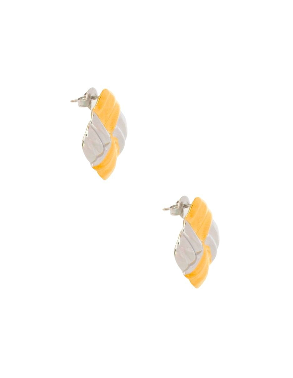 Aretes Cuadrado Cruzados Bicolor