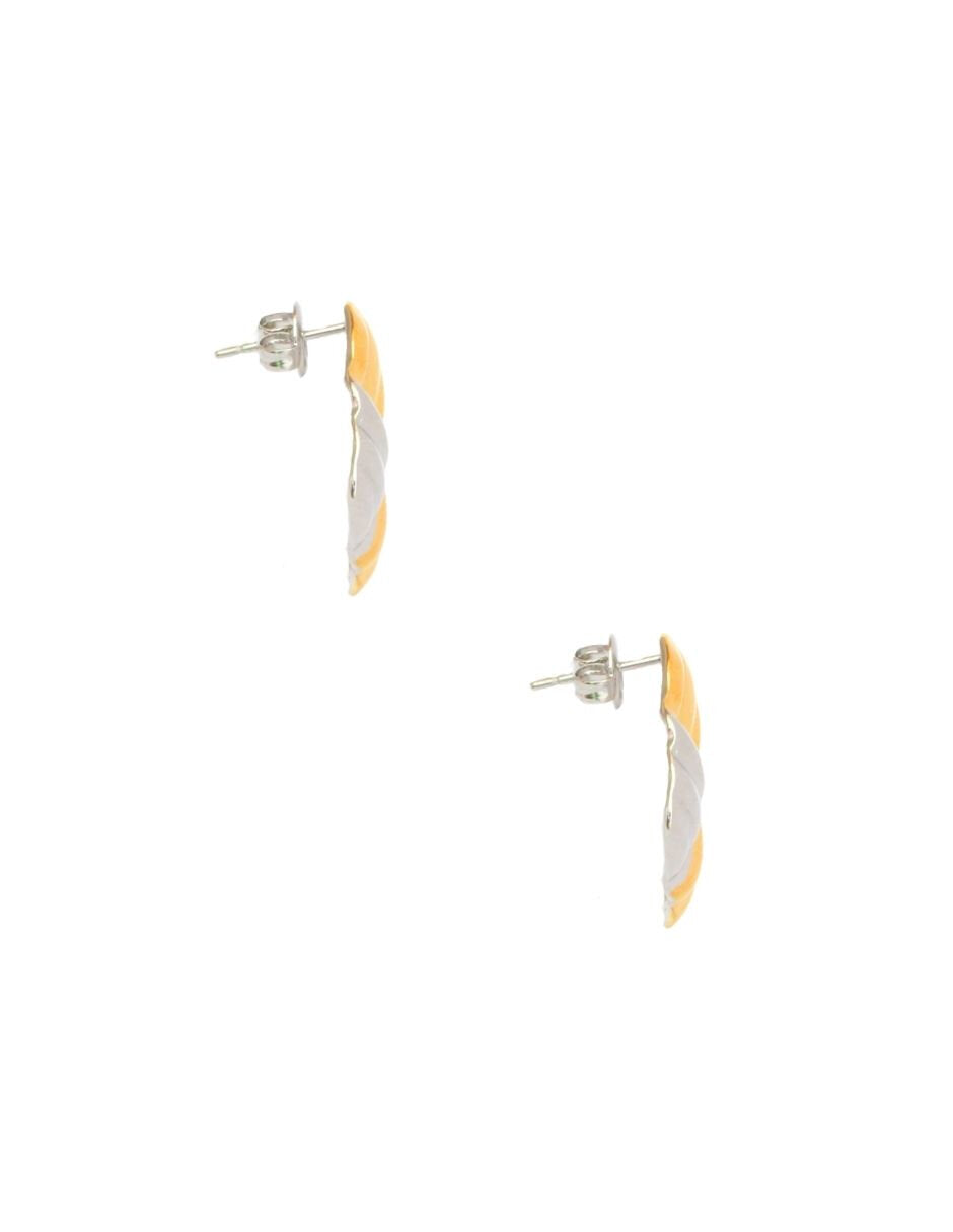 Aretes Cuadrado Cruzados Bicolor