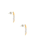 Aretes Cuadrado Cruzados Bicolor