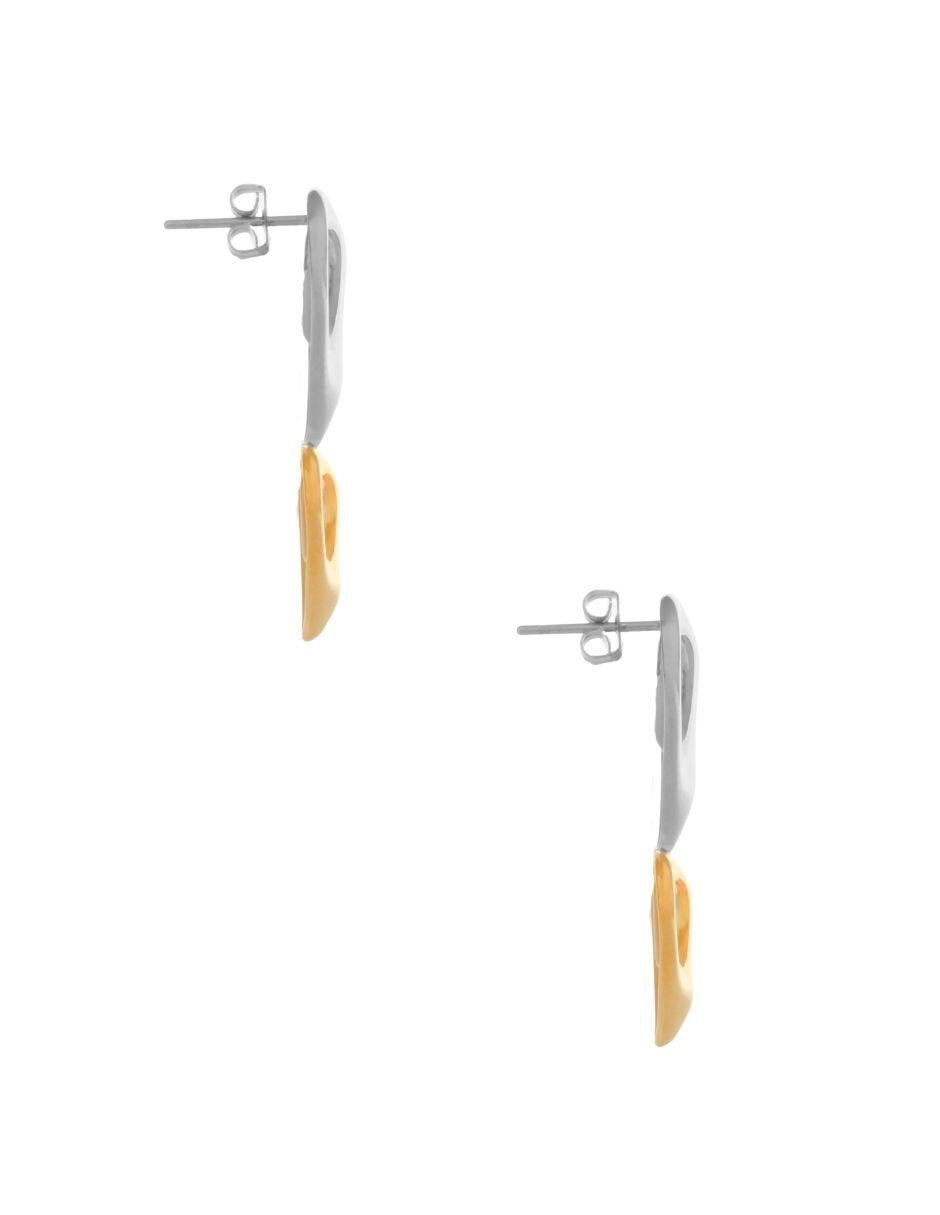 Arete Doble Corazon Espejo