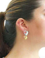 Arete Doble Corazon Espejo