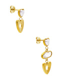Arete Corazones irregulares, 1 aretes con Cristal Transparente
