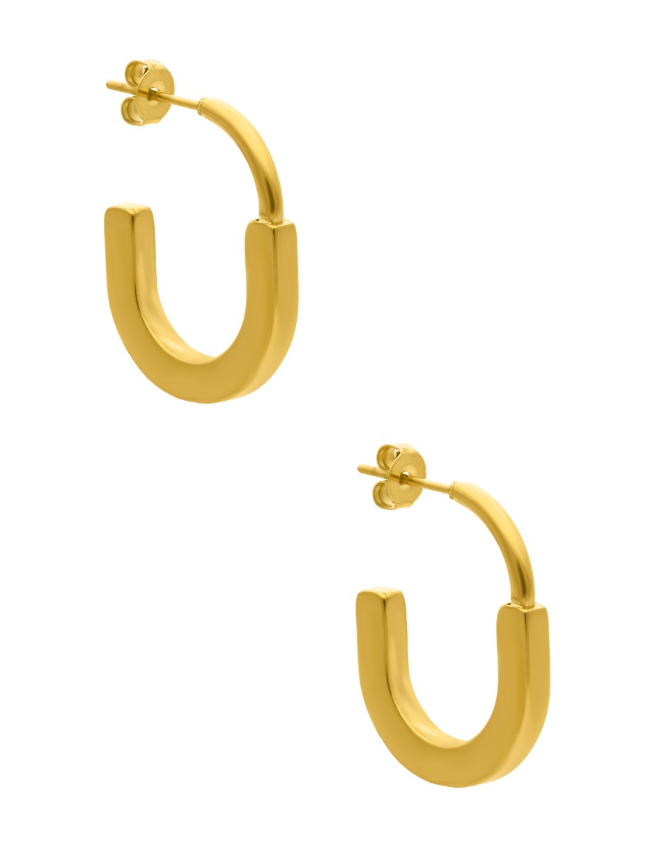 Arete Tipo Arracada Oval Cuadrada