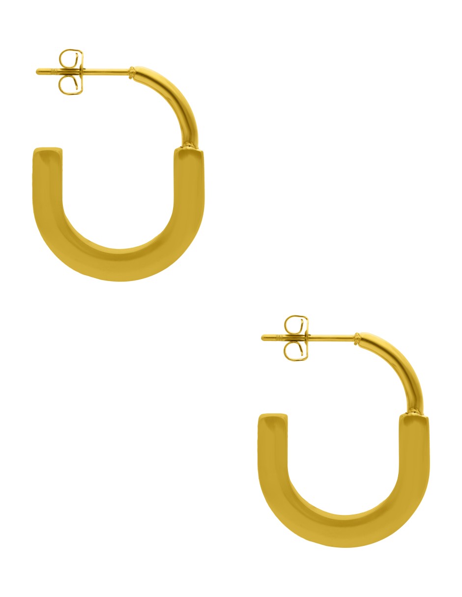 Arete Tipo Arracada Oval Cuadrada