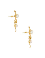 Arete Doble Flor con perlita