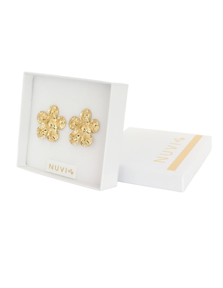 Arete Flor Martillado