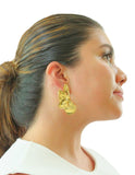 Aretes Media Flor Dorado