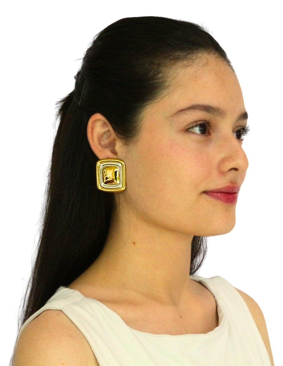 Aretes Cuadro Bitono